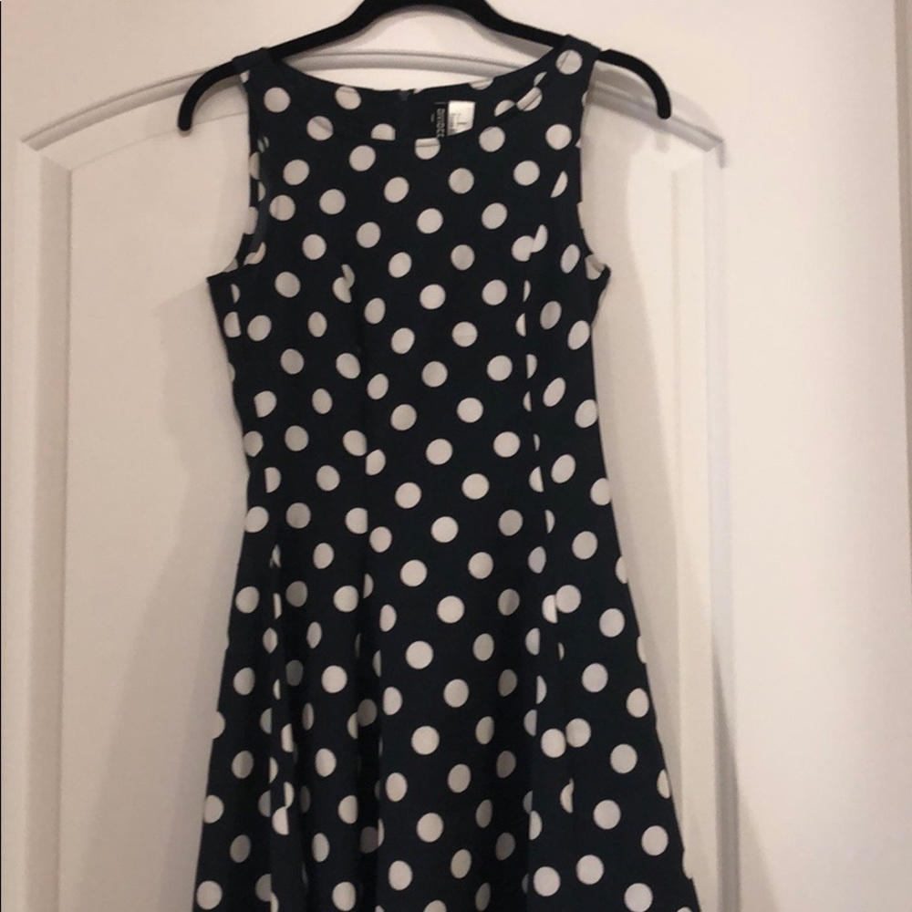 navy blue and white dress